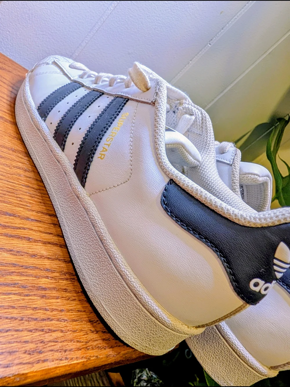 Adidas Superstar White & Black Leather Sneakers